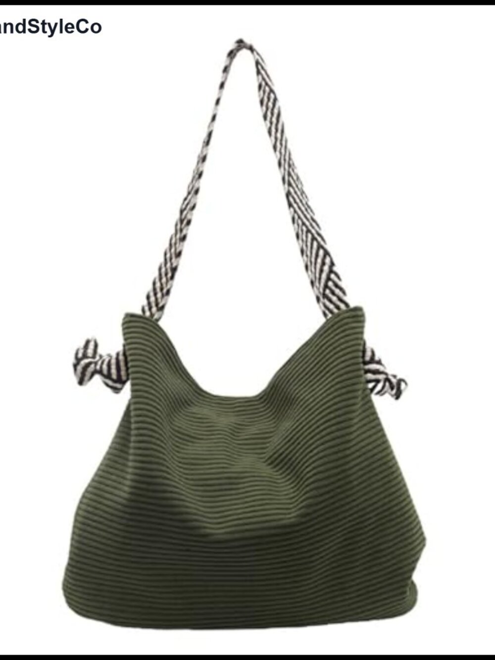 Corduroy Slouchy Hobo Bag Women Large Tote Wide Strap Shoulder Handbag